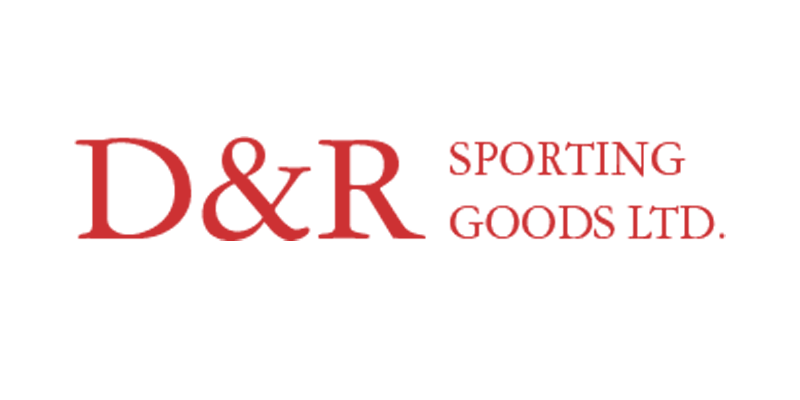 D and R sporting goods logo in red