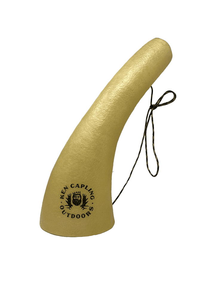 KCs 18" Moose Mag standing on its round end, logo facing the camera and transparent background