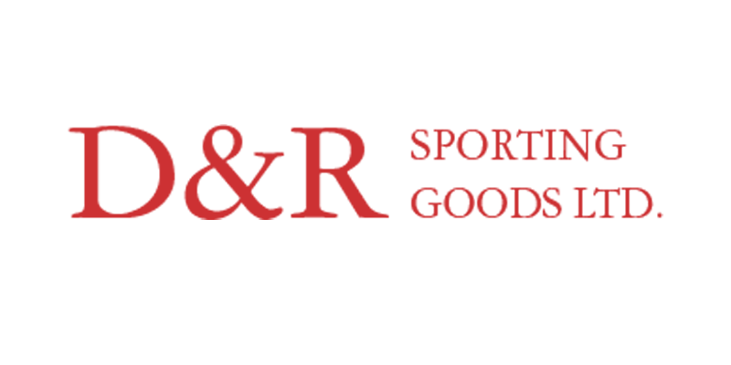 D and R sporting goods logo in red