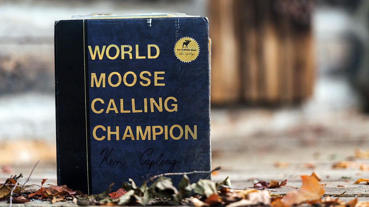 World Moose Calling Champion Book of honour for Ken Capling
